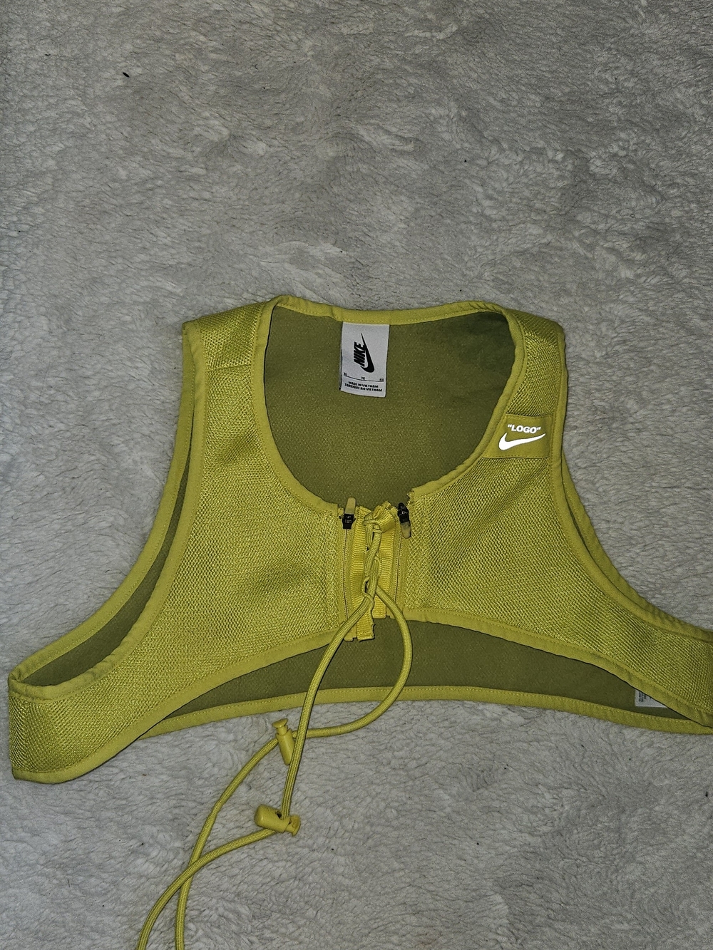Nike/Off White Yellow Lime Sports Crop Top